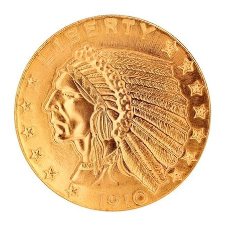UPM GLOBAL UPM Global 3543 Tribute to Americas Most Beautiful Coins - Dollar 5 Indian Head Gold Piece 1908-1929 Replica Coin 3543